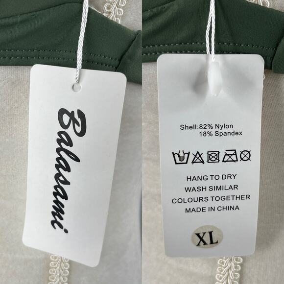 Balasami Bikini Top Retro Olive Green XL Lightly Padded New - Picture 8 of 14